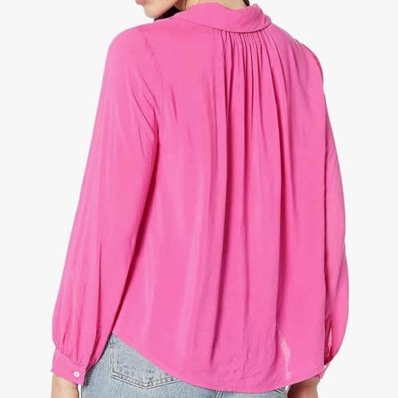 VELVET  GRAHAM & SPENCER 💯 viscose super soft Barbie pink flowing blouse sizeM - Picture 2 of 9